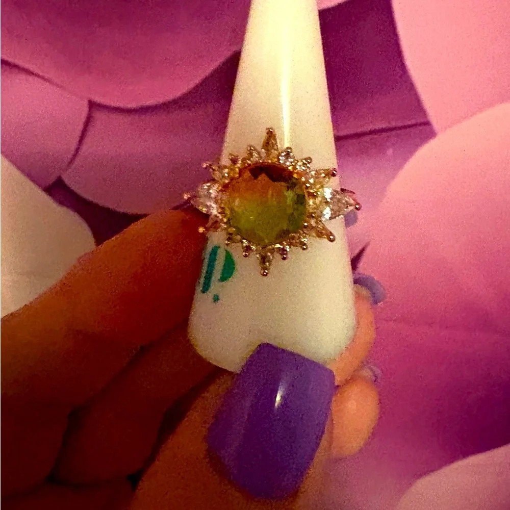Watermelon tourmaline Ring by Bomb Party Size 8